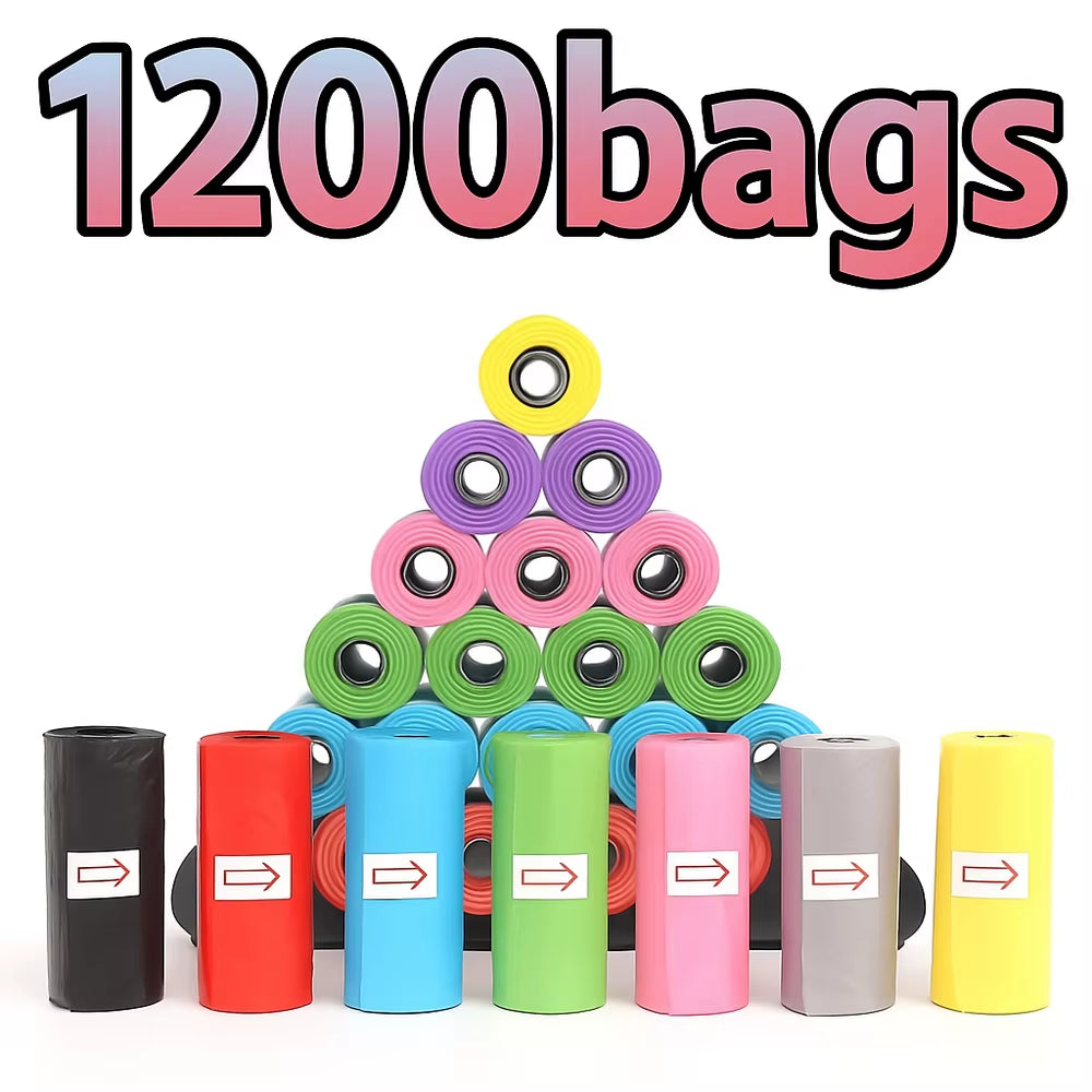 Leak-Proof Dog Poop Bags – Cute Paw Print Design | Random Colors