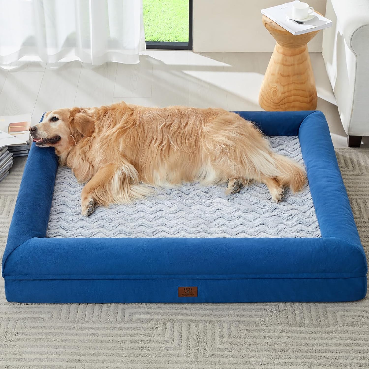 XXXL Orthopedic Dog Bed with Bolsters – Waterproof, Washable Sofa Bed