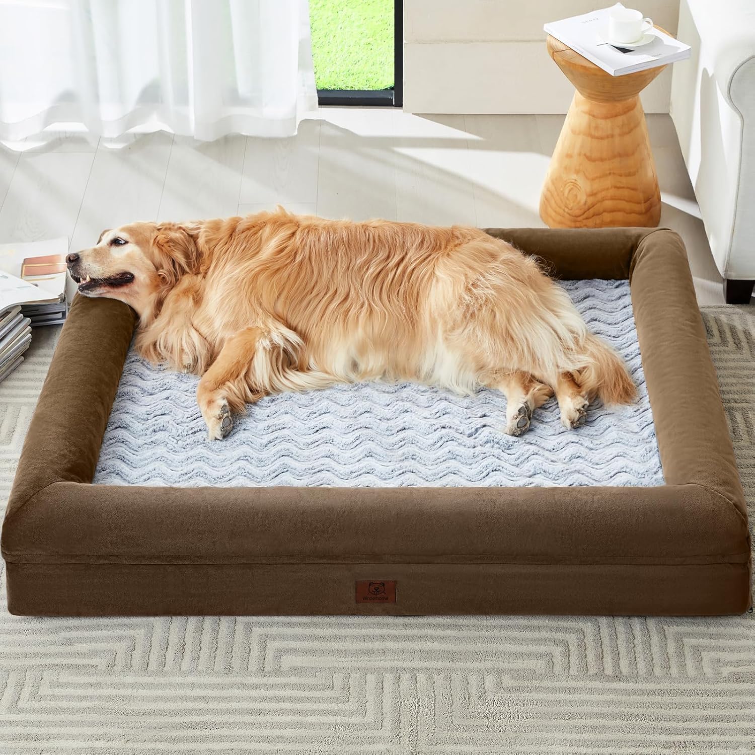 XXXL Orthopedic Dog Bed with Bolsters – Waterproof, Washable Sofa Bed