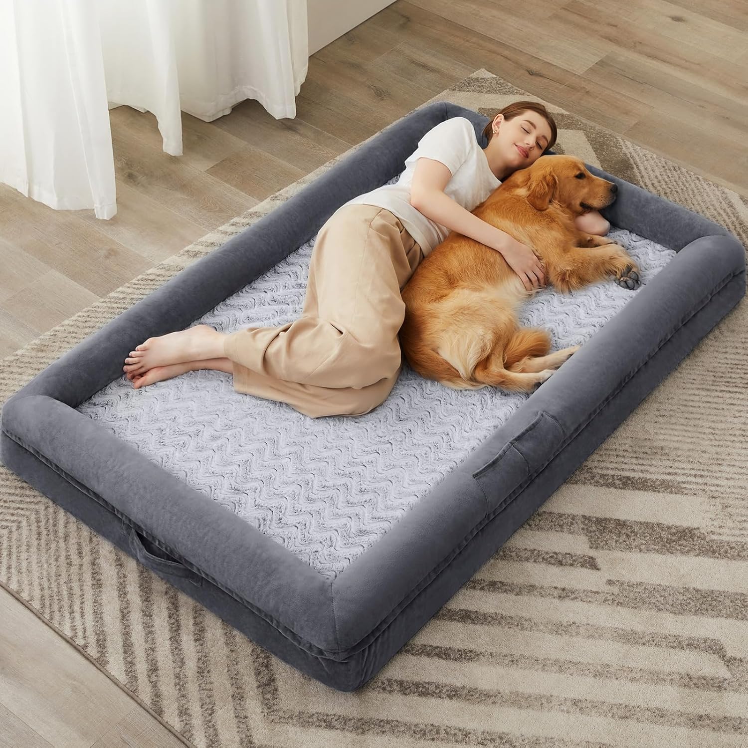 XXXL Orthopedic Dog Bed with Bolsters – Waterproof, Washable Sofa Bed
