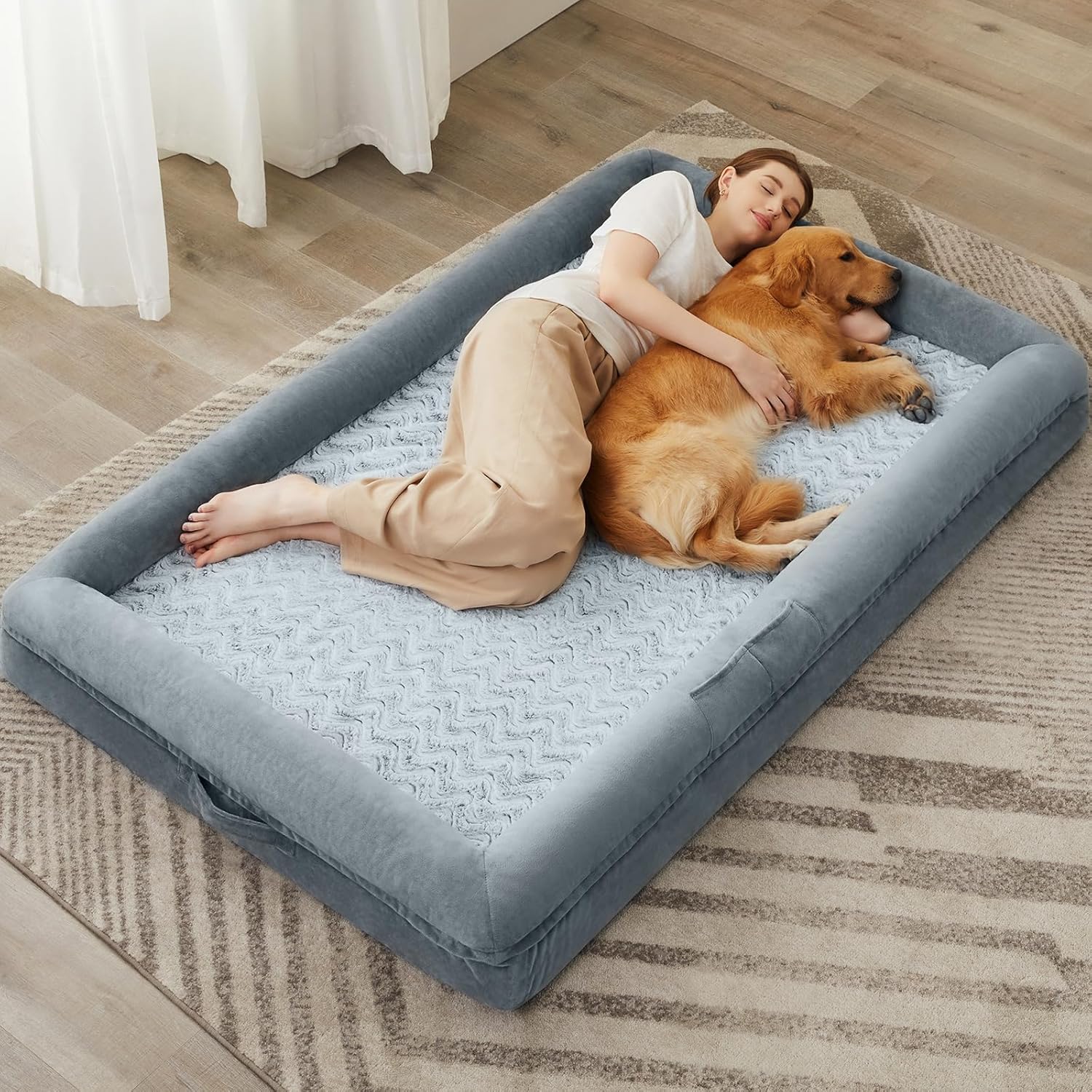 XXXL Orthopedic Dog Bed with Bolsters – Waterproof, Washable Sofa Bed