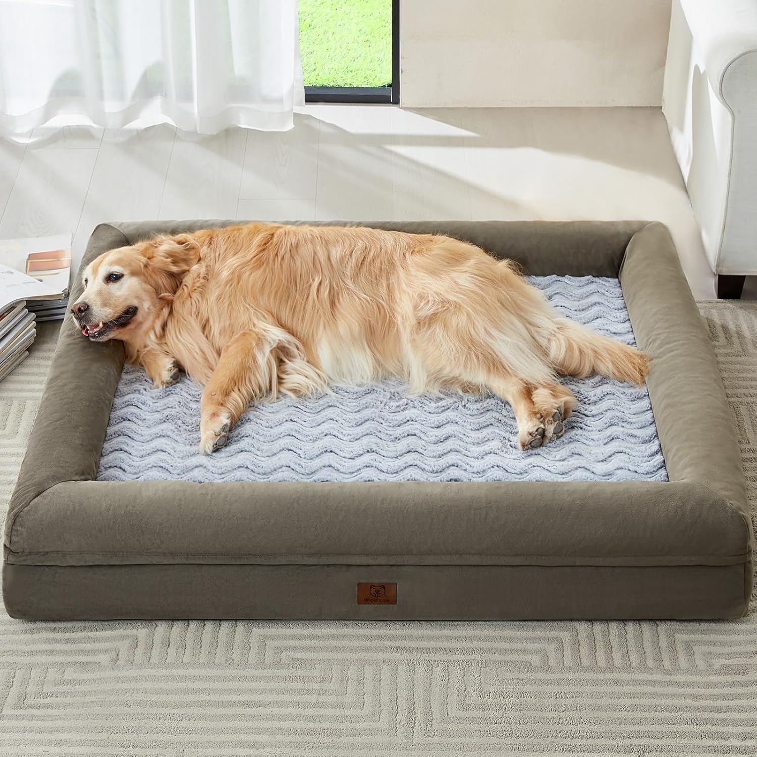 XXXL Orthopedic Dog Bed with Bolsters – Waterproof, Washable Sofa Bed