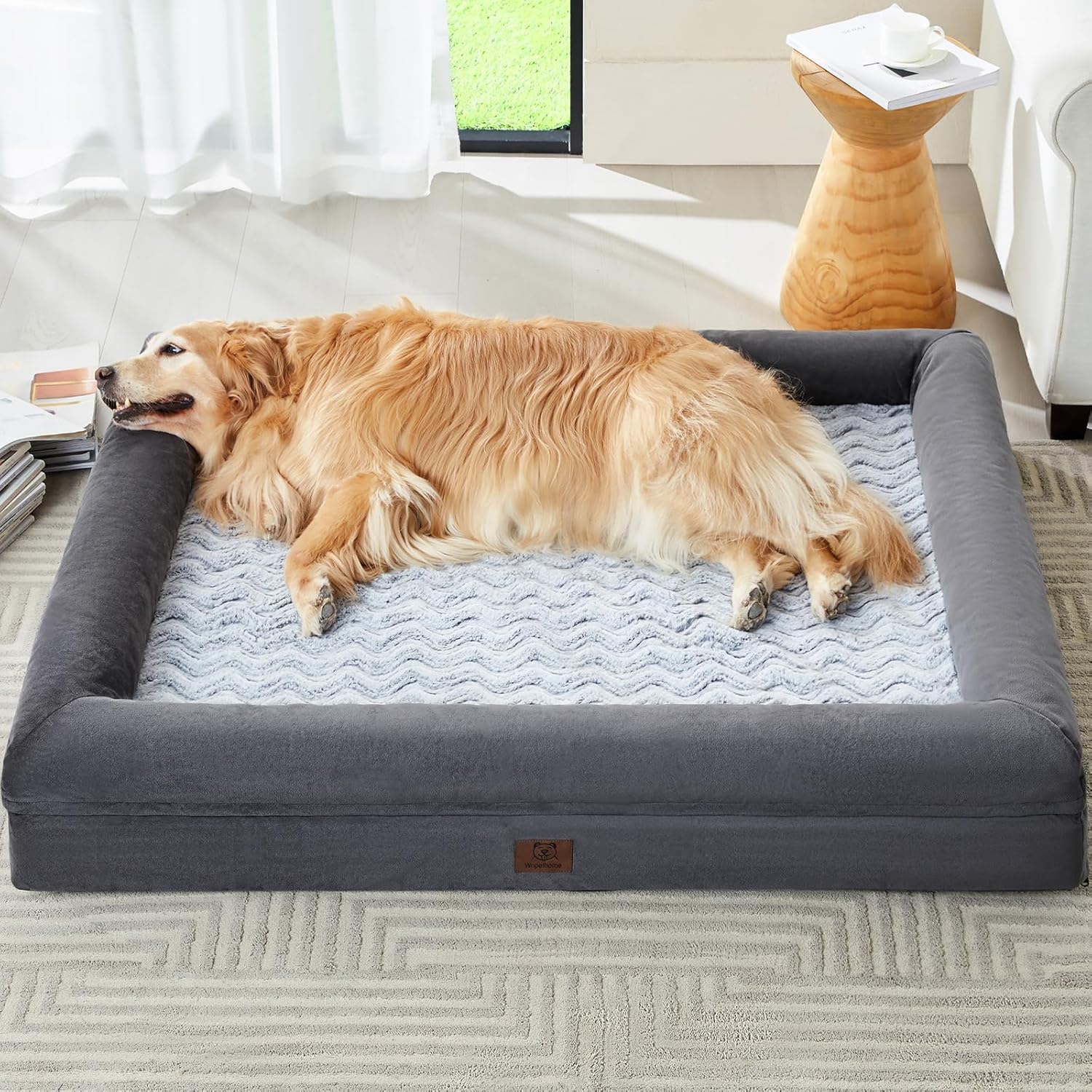 XXXL Orthopedic Dog Bed with Bolsters – Waterproof, Washable Sofa Bed