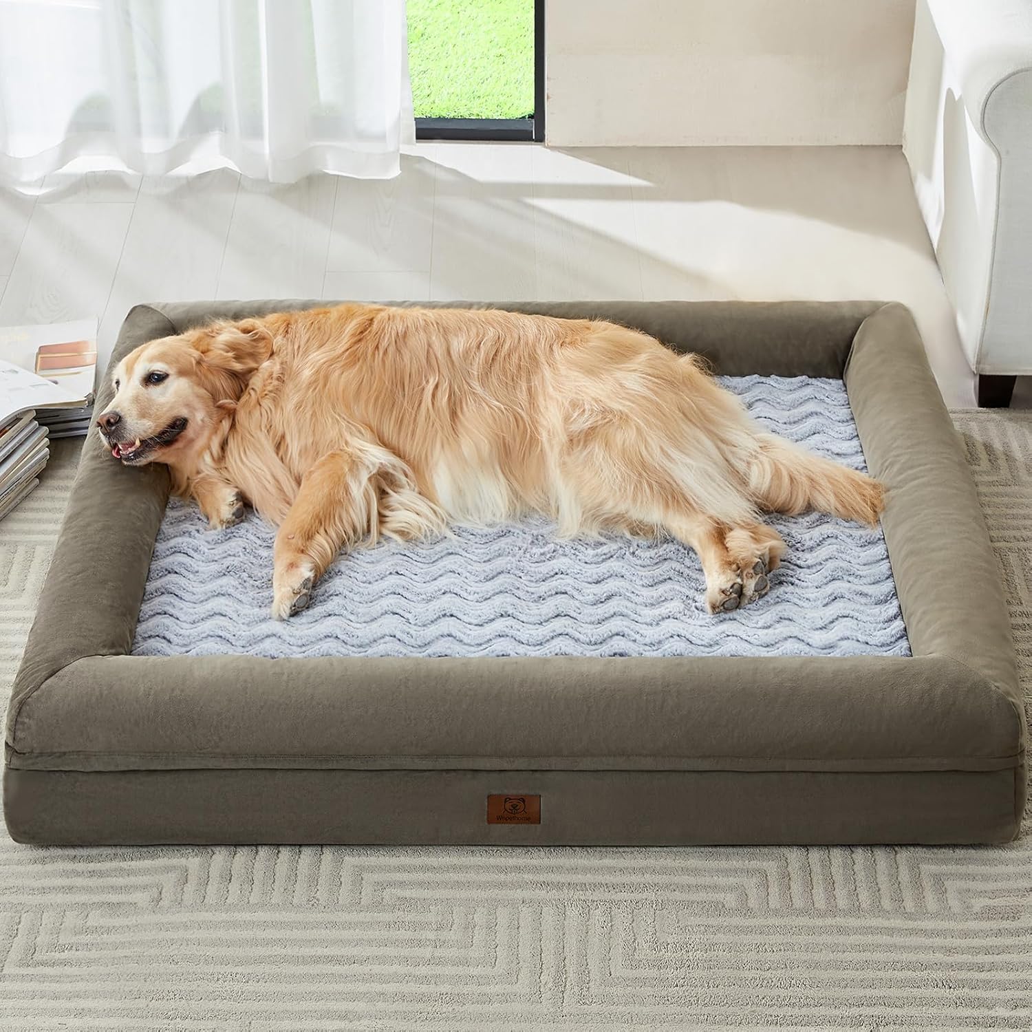 XXXL Orthopedic Dog Bed with Bolsters – Waterproof, Washable Sofa Bed