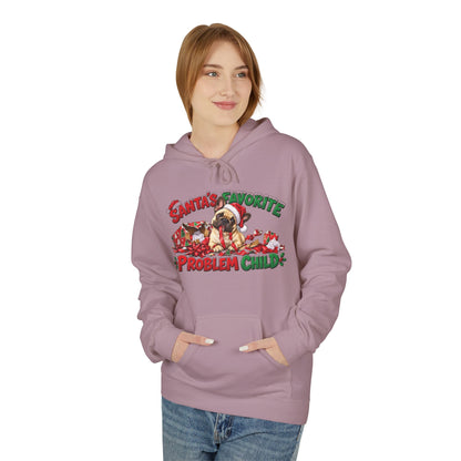 Santa's Favorite Problem Child French Bulldog Christmas Hoodie | Funny Holiday Dog Lover Pullover