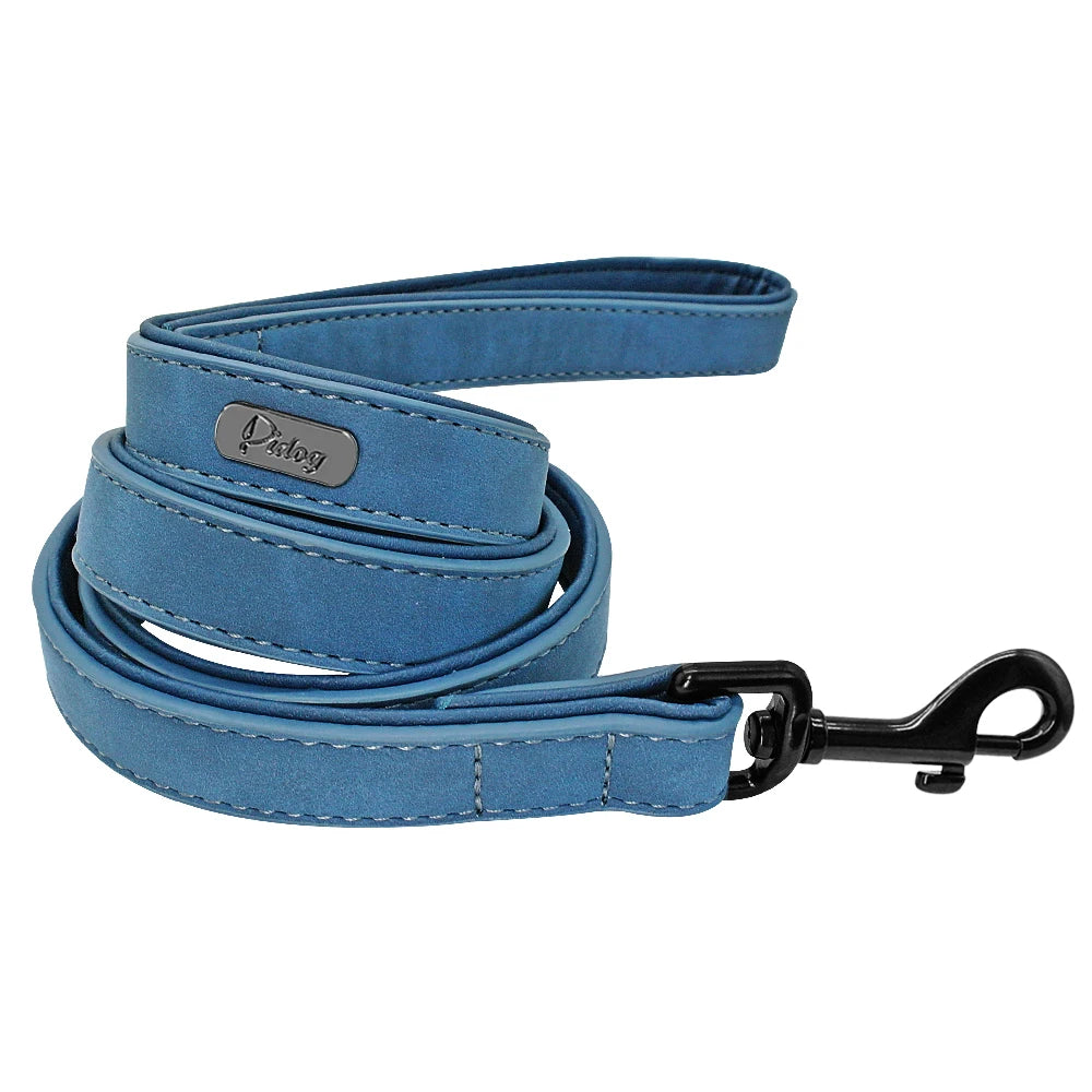 Leather Dog Leash 4 ft – Padded Handle, Heavy-Duty Lead