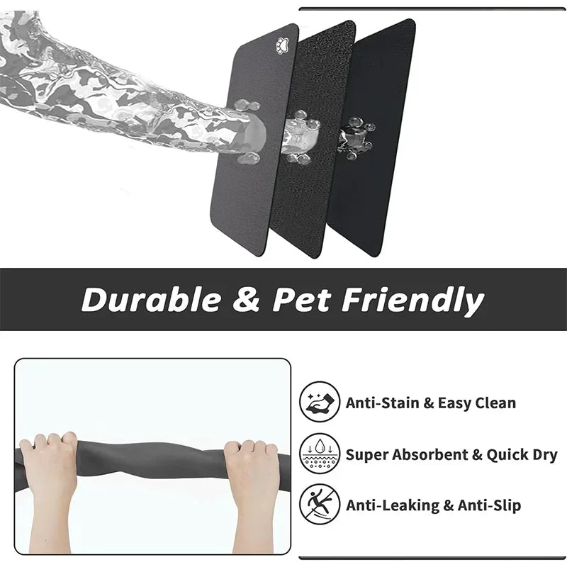 Absorbent Pet Feeding Mat – Non-Slip, Waterproof & Quick-Dry for Dogs & Cats
