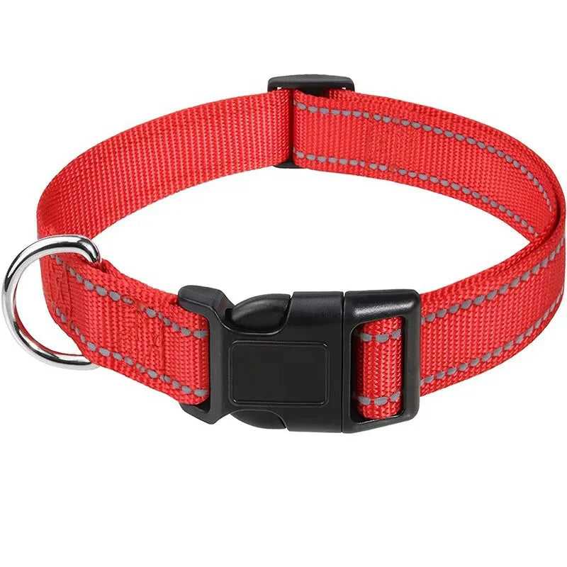 Reflective Dog & Cat Collar – Adjustable No-Choke Nylon