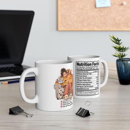 Pet Parent Nutrition Facts Ceramic Coffee Mug | Velcro Dog Lover Gift