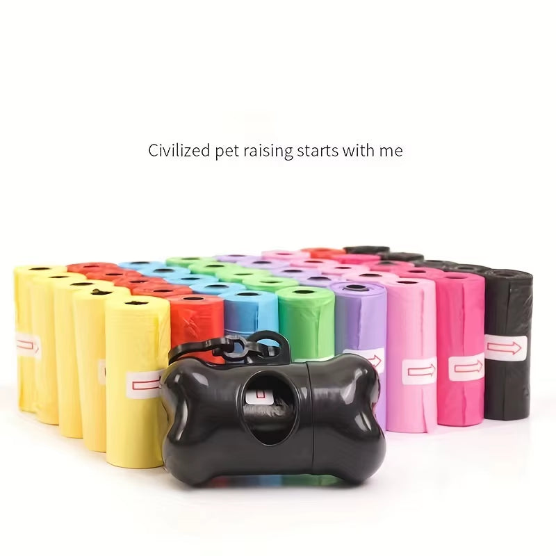 Leak-Proof Dog Poop Bags – Cute Paw Print Design | Random Colors