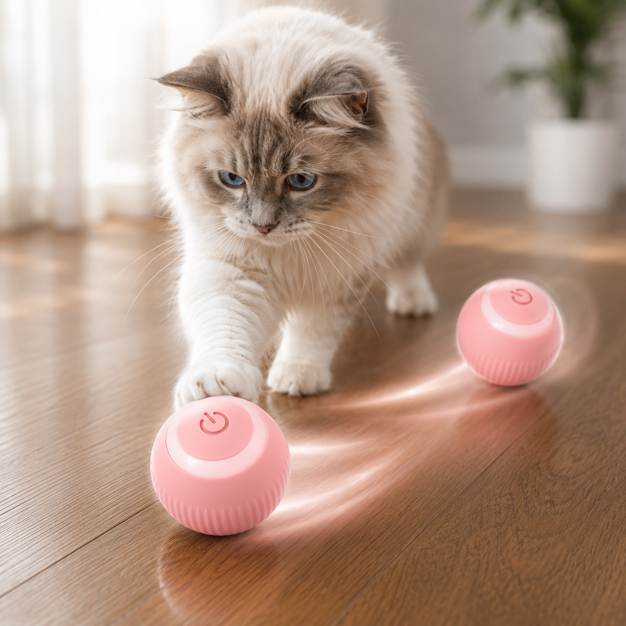 Interactive Electric Cat Ball Toy – Auto-Rolling & Rotating for Solo Play
