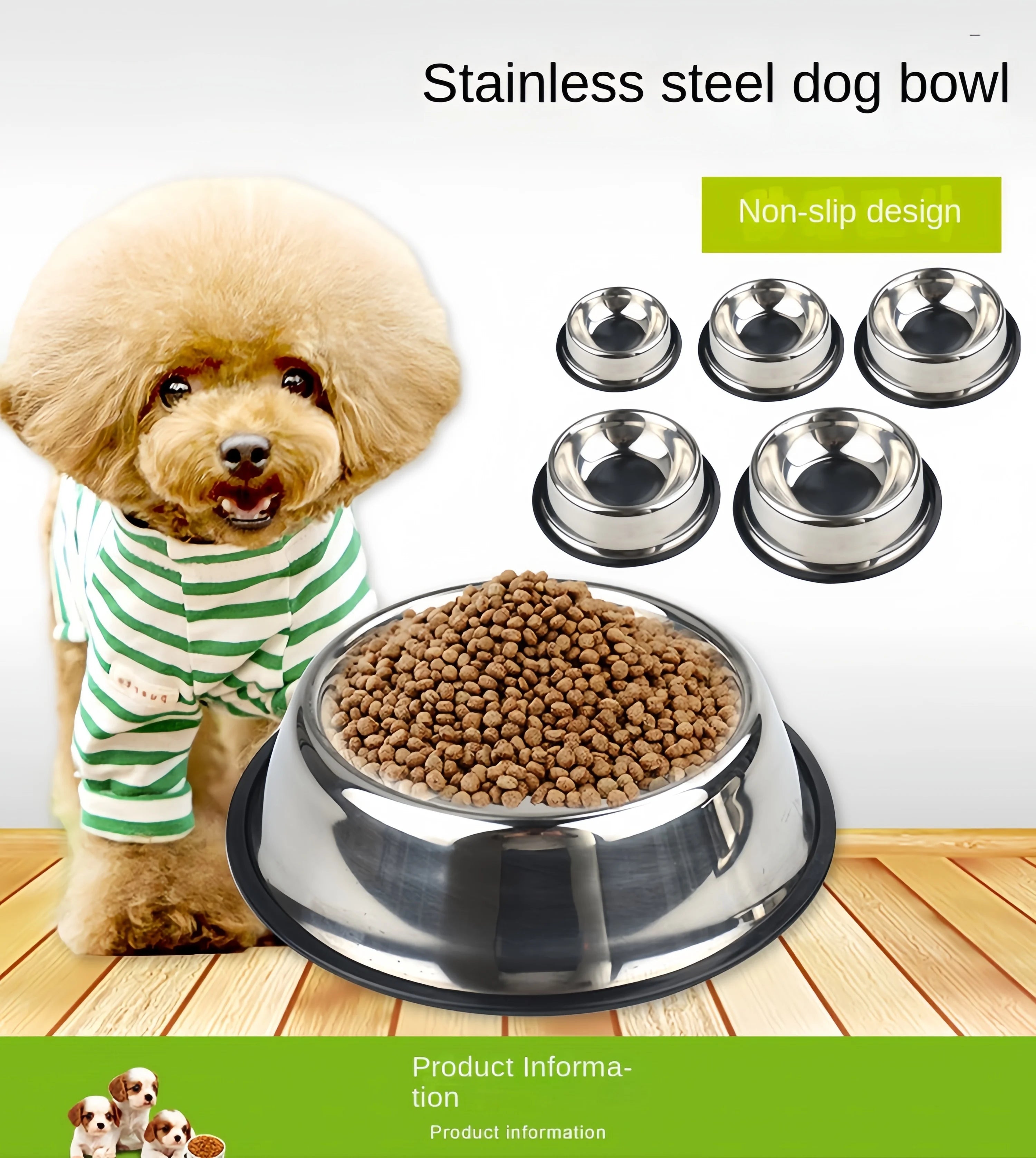 Stainless Steel Pet Bowl – Durable, Easy-to-Clean Food & Water Bowl for Dogs & Cats