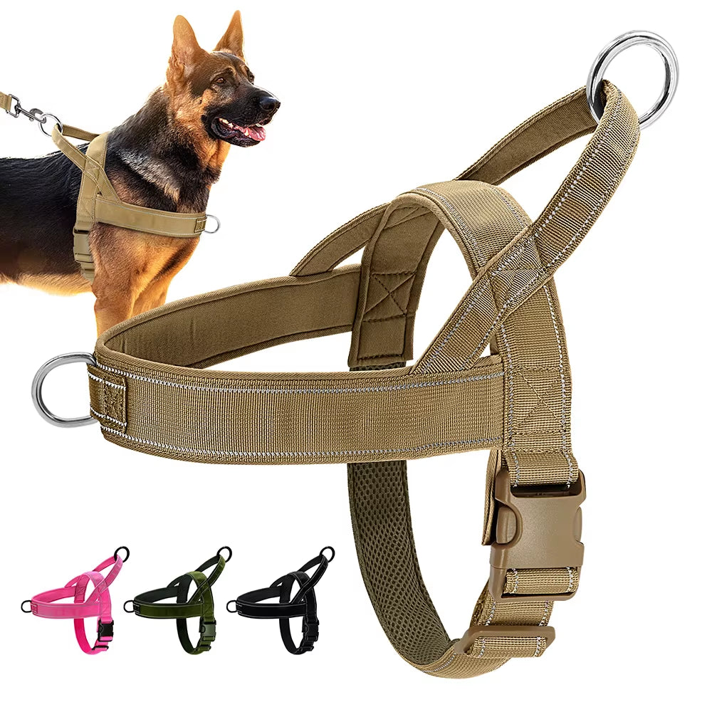 No-Pull Dog Harness with Handle – Reflective, Adjustable