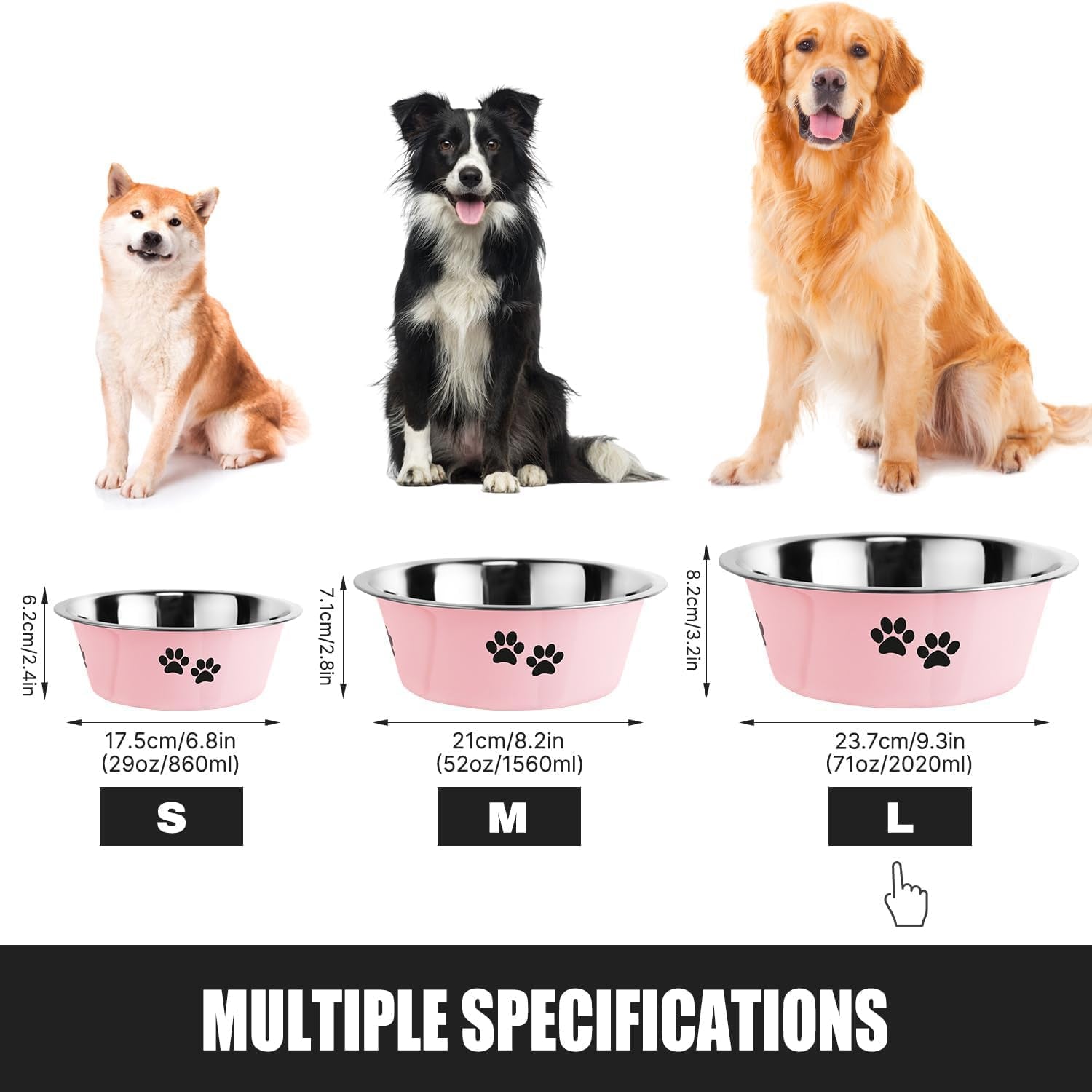 Stainless Steel Dog Bowl with Non-Slip Rubber Base – Durable & Spill-Resistant
