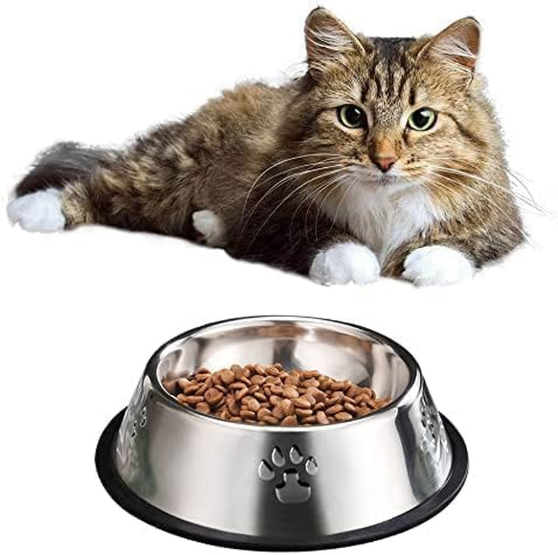 Premium Stainless Steel Dog Bowls - Perfect Feeding Solution for Puppies and Kittens (Set of 2)