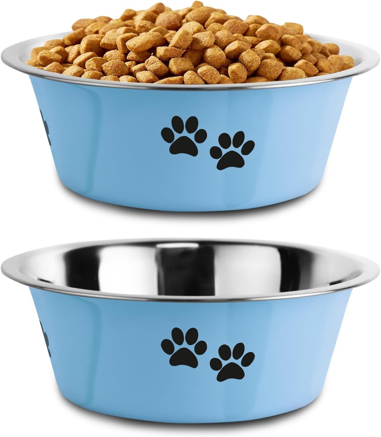 Stainless Steel Dog Bowl with Non-Slip Rubber Base – Durable & Spill-Resistant