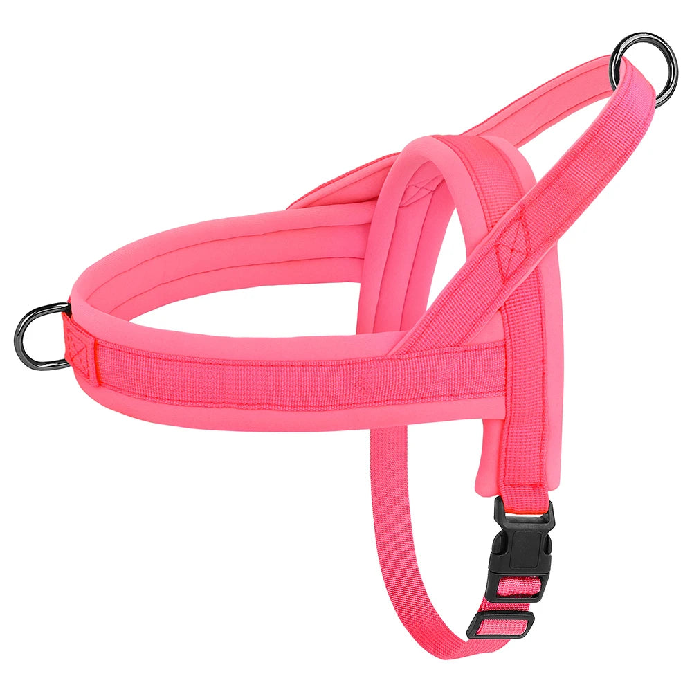 Padded No-Pull Dog Harness Vest – Adjustable, Soft Nylon