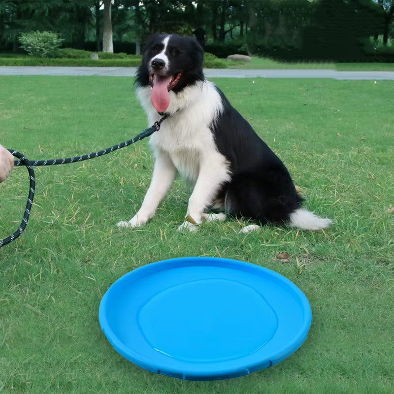 Interactive Silicone Flying Disc for Dogs – Chew-Resistant Fetch & Training Toy