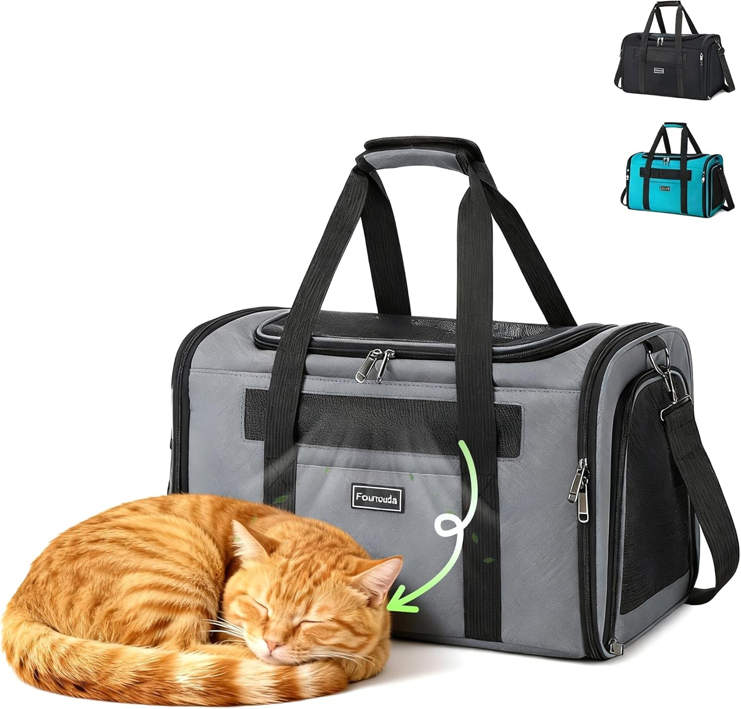 Soft-Sided Cat & Dog Travel Carrier, Foldable & Airline Approved – Up to 20 lbs