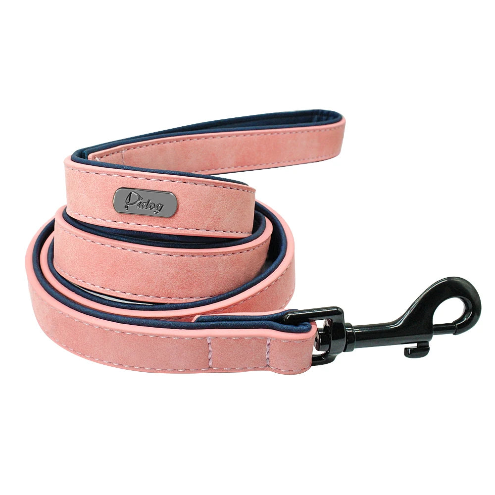 Leather Dog Leash 4 ft – Padded Handle, Heavy-Duty Lead