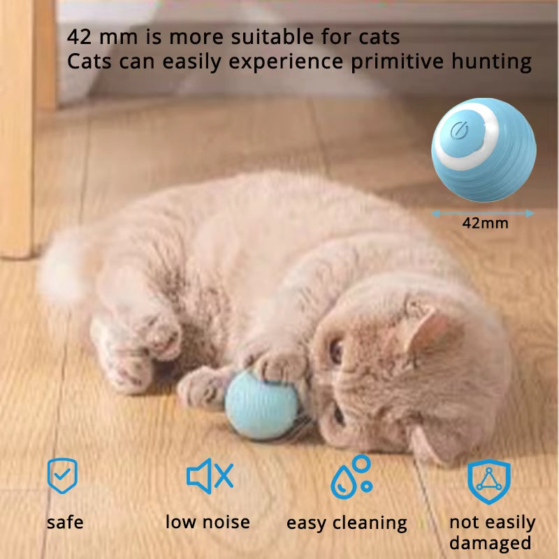 Smart Interactive Cat Toy Ball – Rechargeable Automatic Moving Toy
