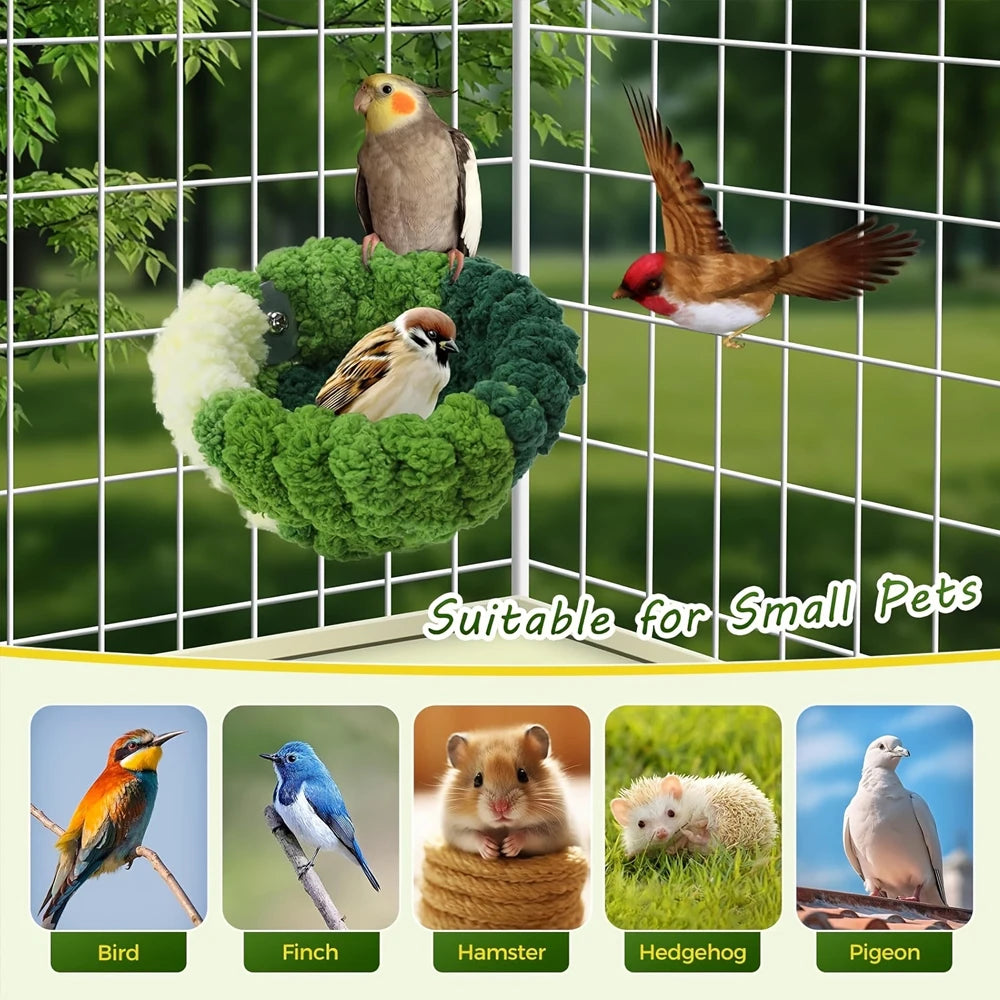 Cozy Plush Bird Sleeping Nest – Warm Cage Bed for Small Birds