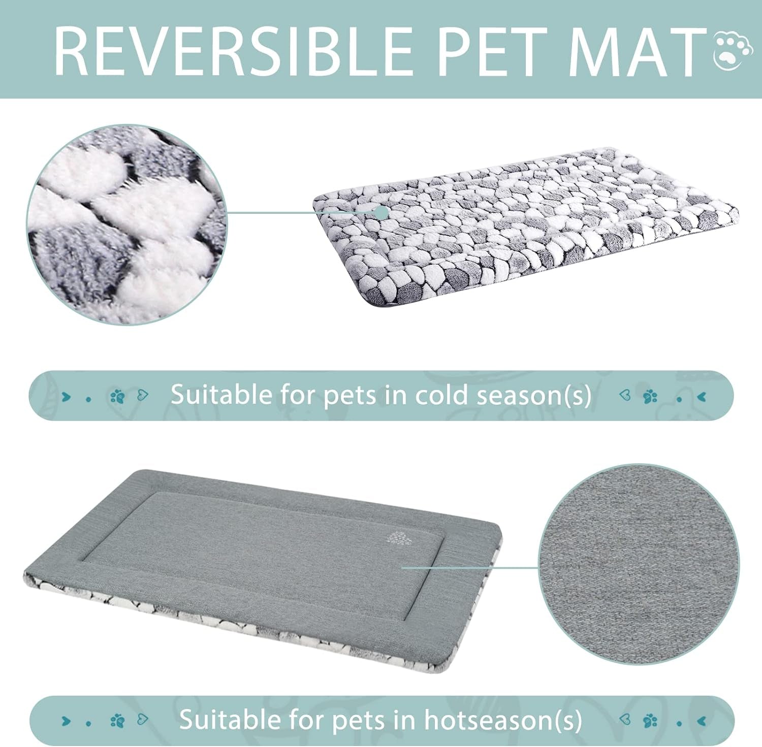 Ultimate Comfort for Your Pet: Reversible Dog Crate Pad Bed Mat - Soft, Stylish, and Machine Washable for Dogs and Cats of All Sizes