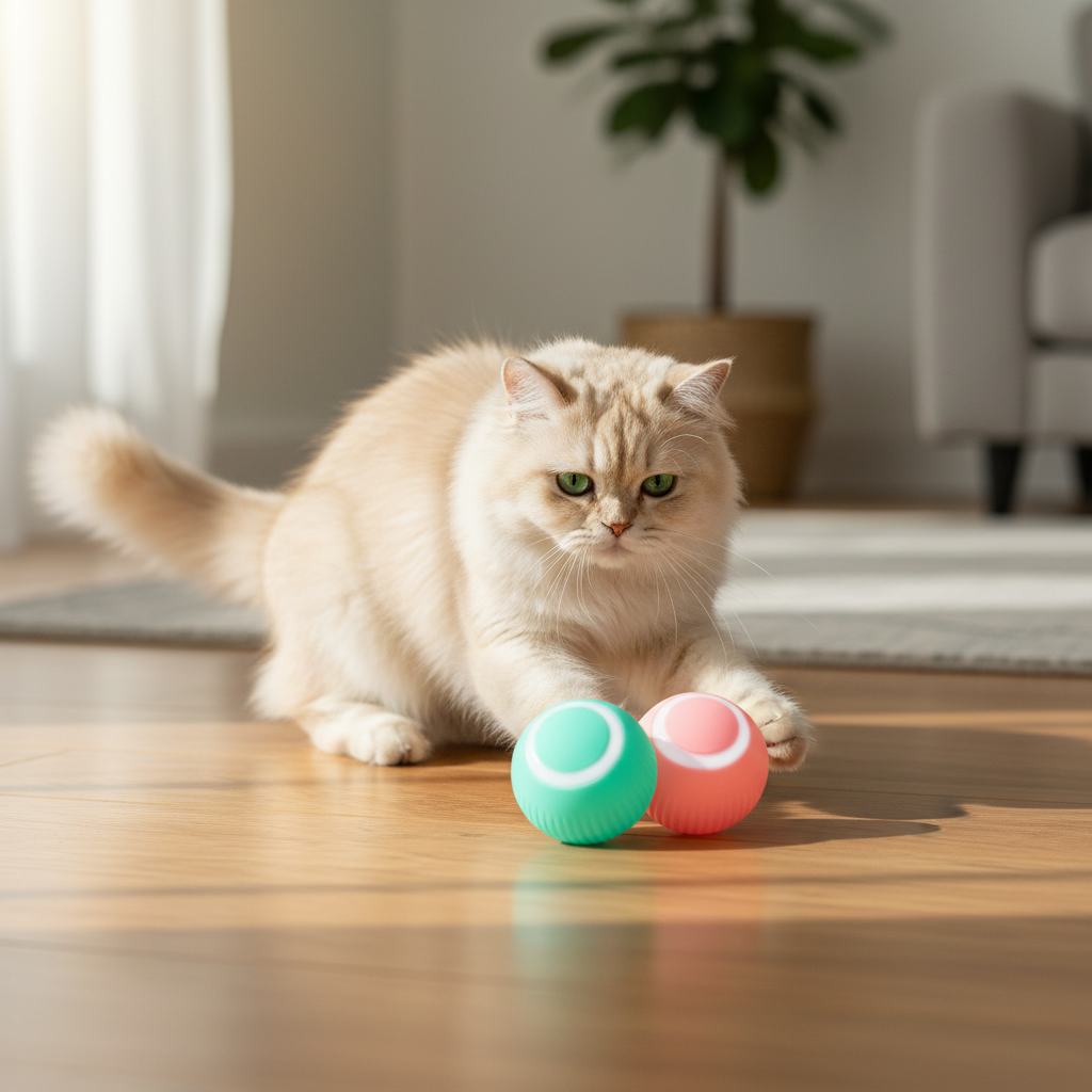 Interactive Electric Cat Ball Toy – Auto-Rolling & Rotating for Solo Play