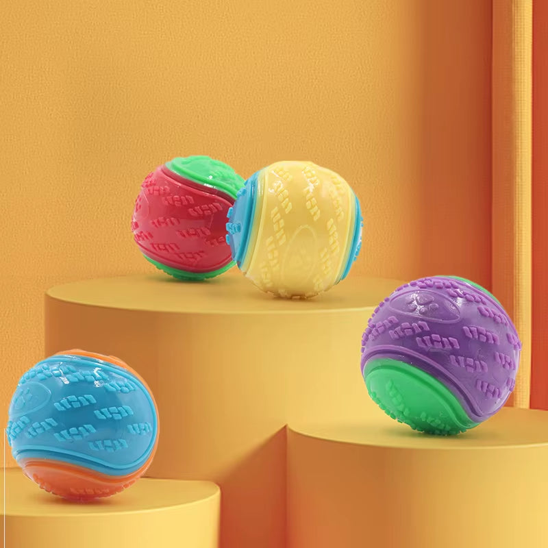 Interactive Squeaky Dog Ball – Soft TPR Chew Toy for Teeth Cleaning