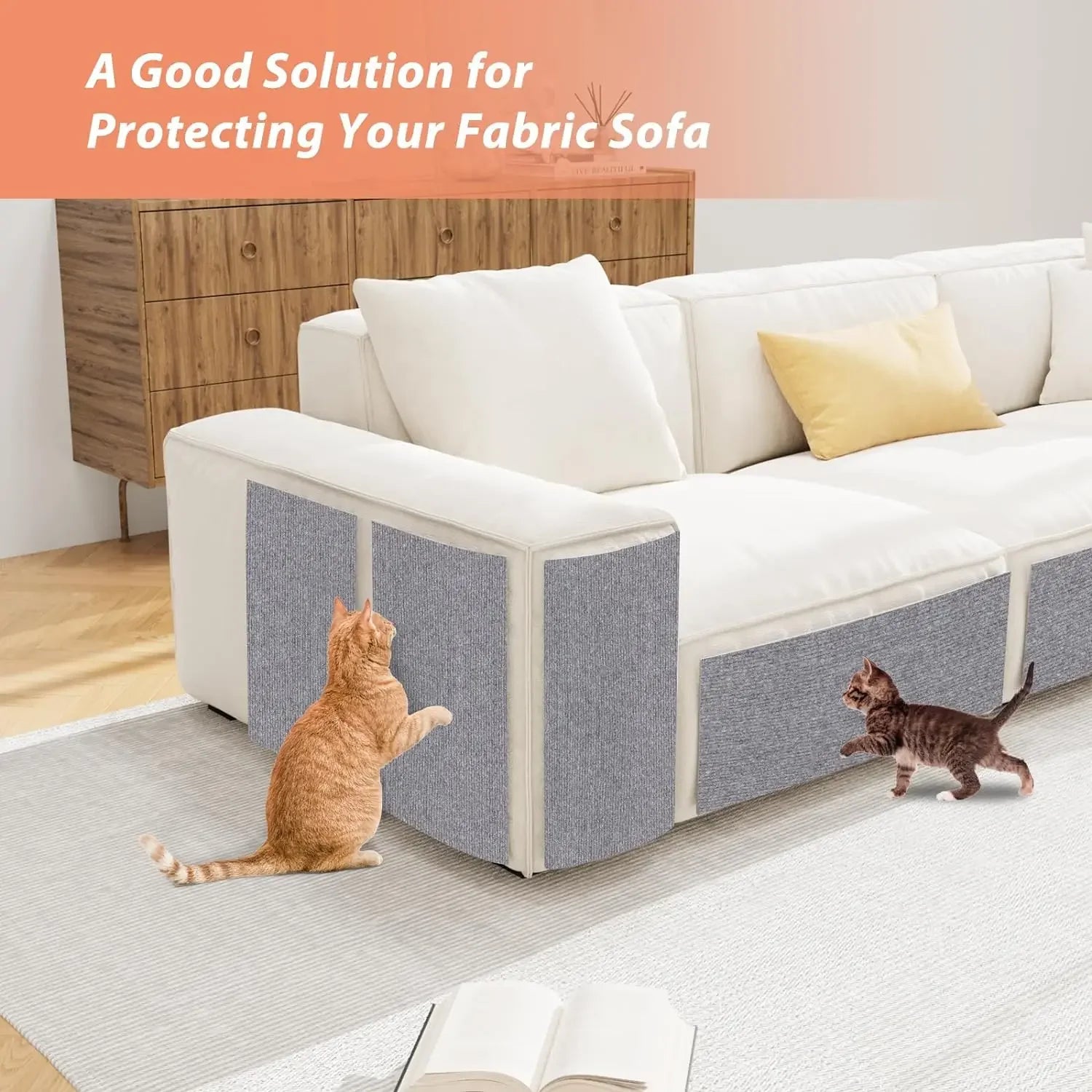 Self-Adhesive Cat Scratching Mat – Trimmable Furniture & Sofa Protector