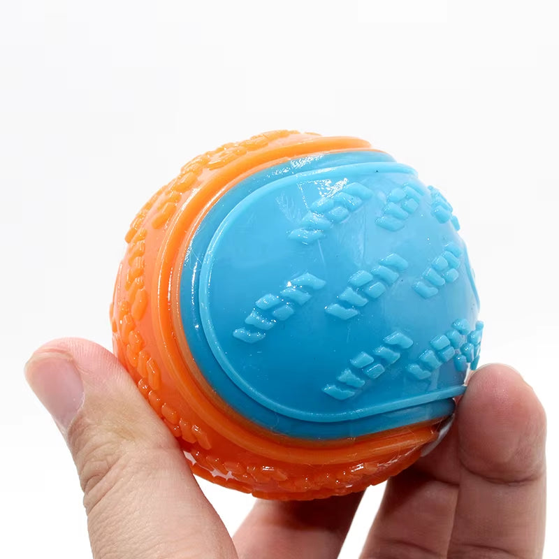 Interactive Squeaky Dog Ball – Soft TPR Chew Toy for Teeth Cleaning