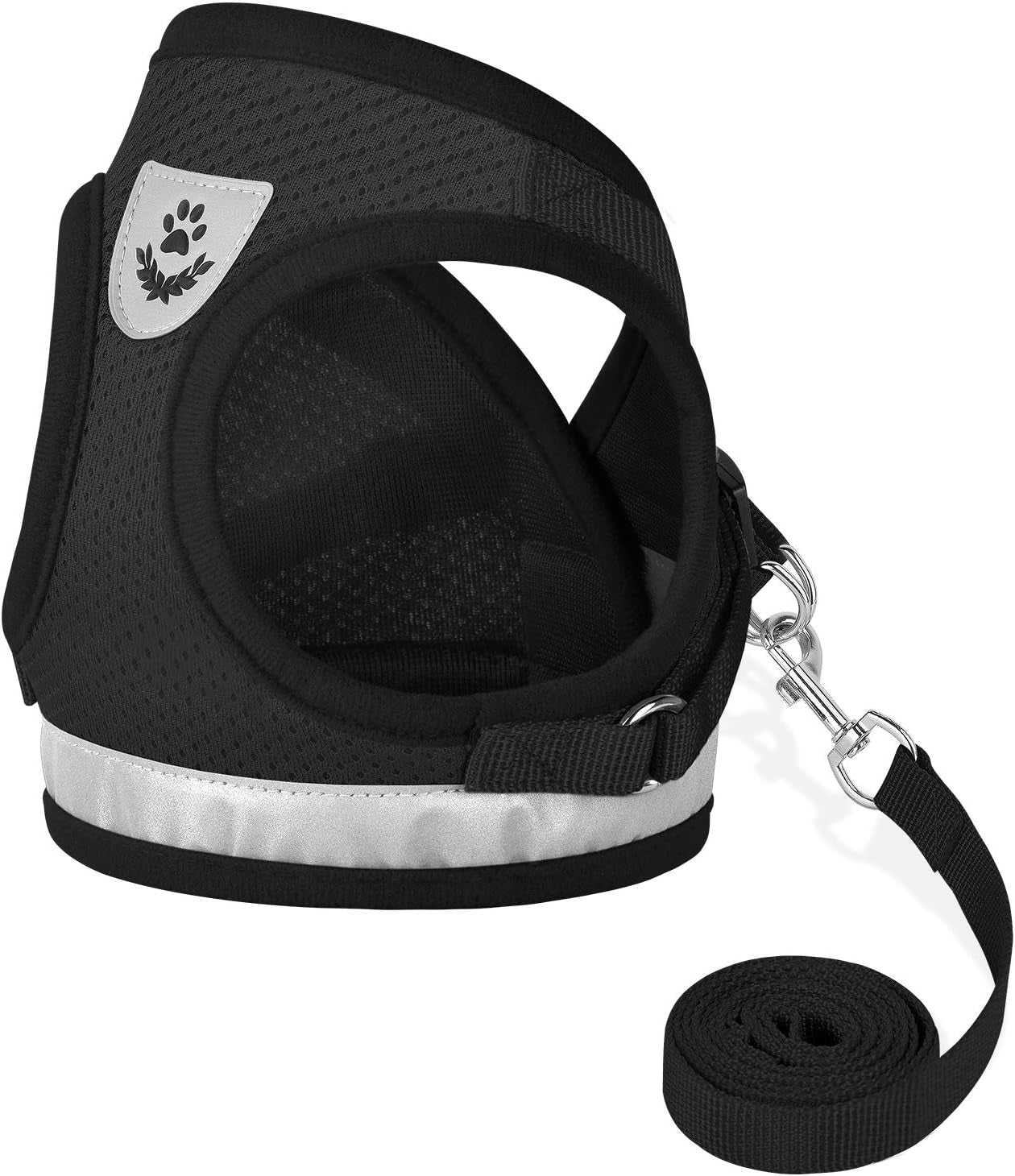 Ultimate Escape Proof Cat and Puppy Harness with Leash Set - Adjustable Reflective Soft Mesh Vest for Outdoor Adventures