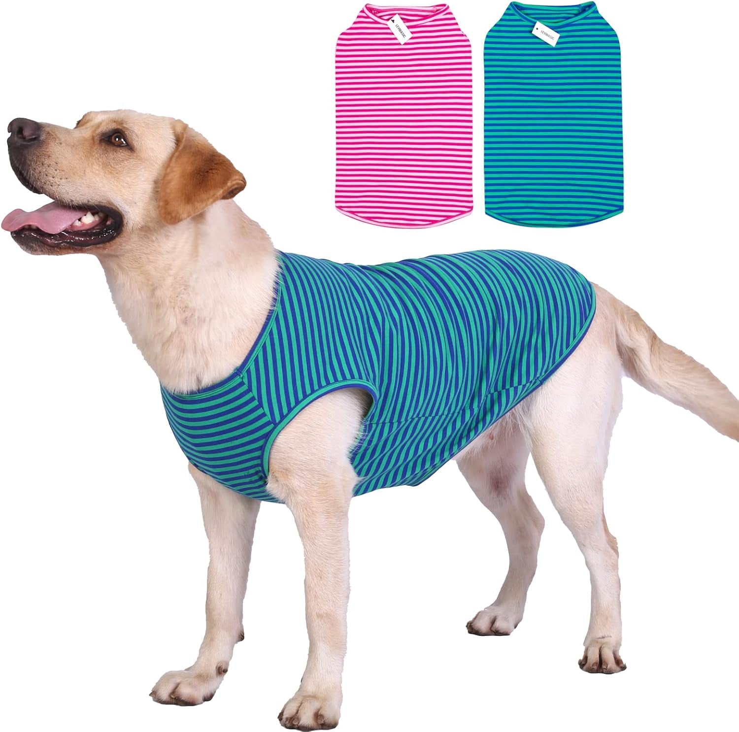 Striped Cotton Dog T-Shirt – Soft Sleeveless Vest for Dogs & Cats