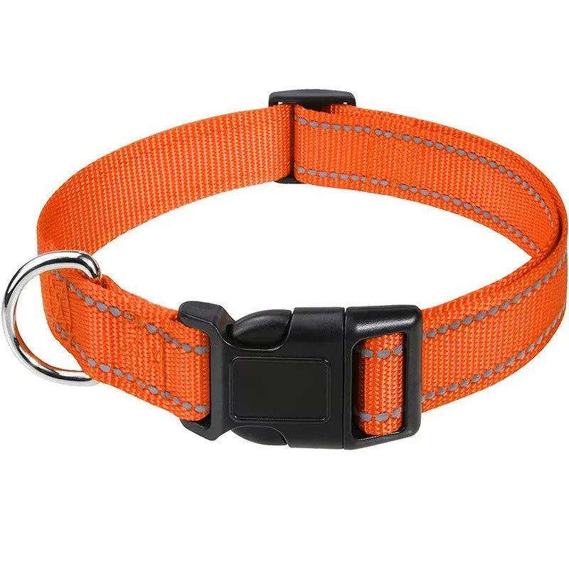 Reflective Dog & Cat Collar – Adjustable No-Choke Nylon