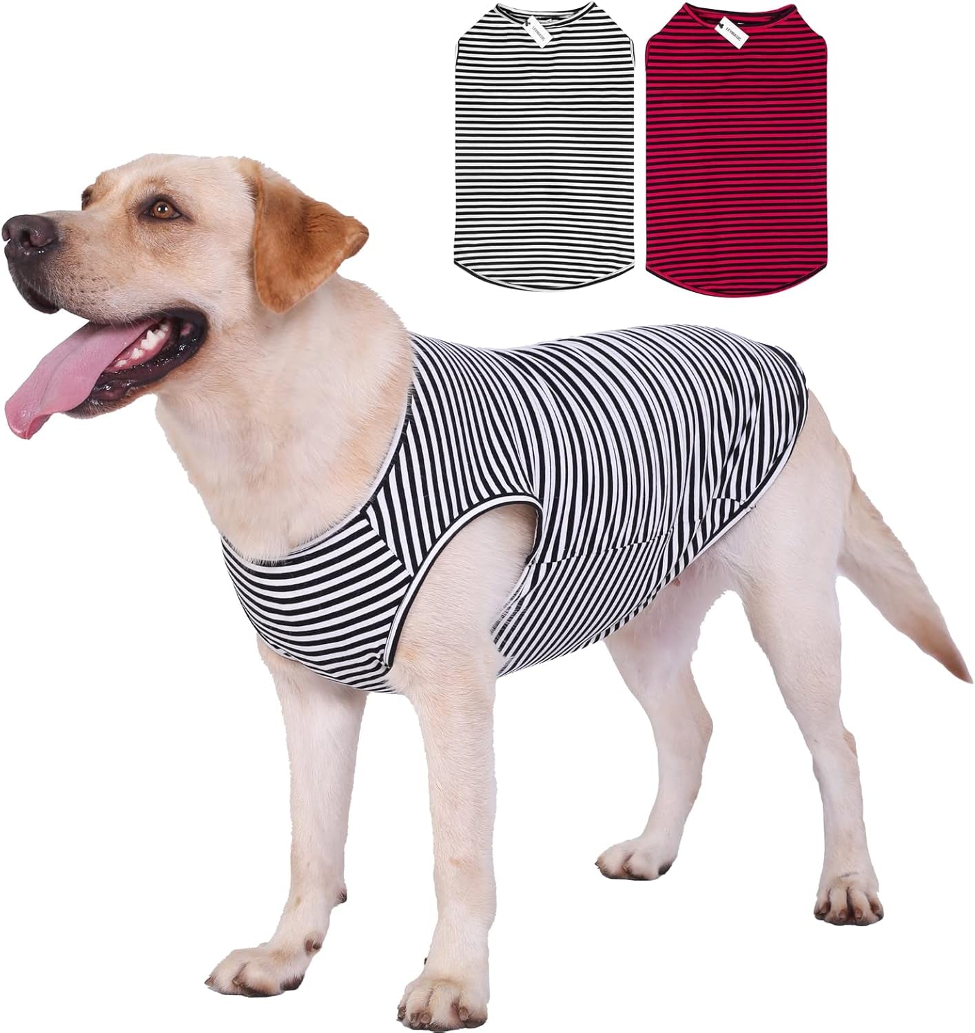 Striped Cotton Dog T-Shirt – Soft Sleeveless Vest for Dogs & Cats