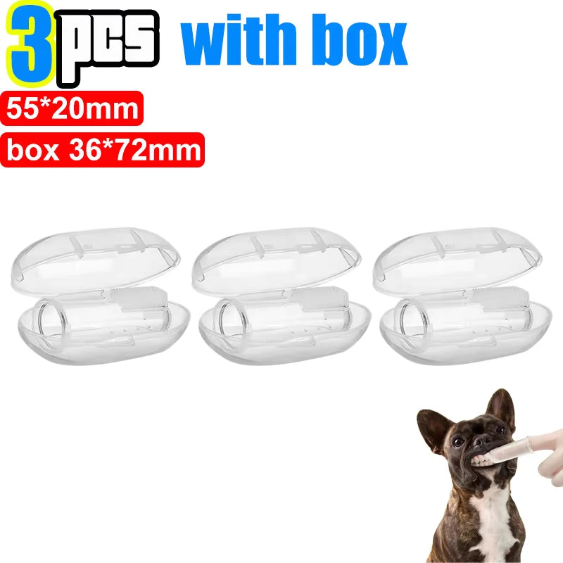 Silicone Finger Toothbrush for Dogs & Cats – 3-Pack