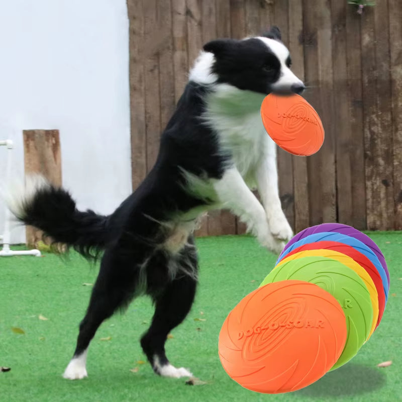 Interactive Silicone Flying Disc for Dogs – Chew-Resistant Fetch & Training Toy