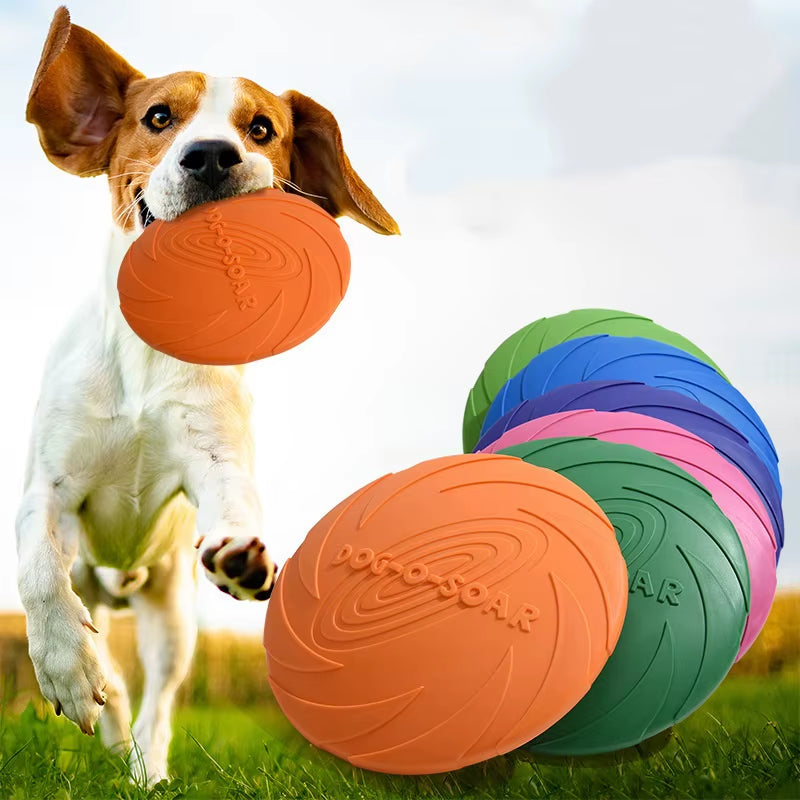 Interactive Silicone Flying Disc for Dogs – Chew-Resistant Fetch & Training Toy